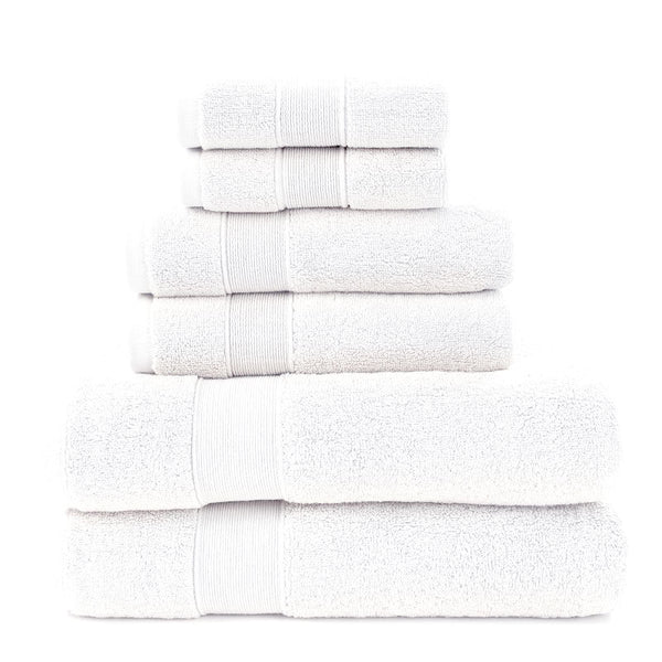 Luxury Cotton Bath Set Towels White Bathroom 2 Large
