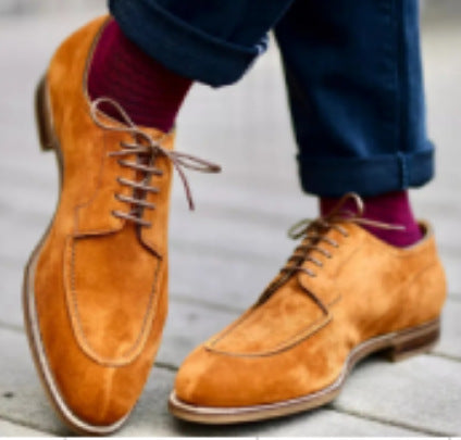 Men's Business Suede Shoes Lace-up British Style