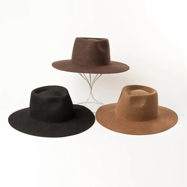 (N) Classical Felt Fedora Hat Firm Wide Brim Wool Panama Hat for Women Men Western Cowboy Jazz Hat Derby Church Wedding Party Hat