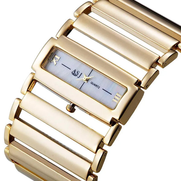 High Quality 2019 New Fashion Women Dress Watches Ladies Gold Watch Stainless Stell Chain Band Wristwatches, Dropshipping