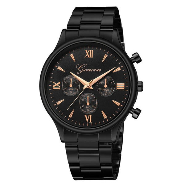 Luxury Black Bracelet Quartz Watches Women Men Fashion Casual Dress Wristwatch Geneva Man Ladies Clock Reloj Mujer Hombre 2023