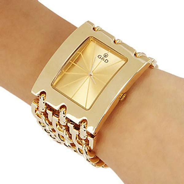 Brand New 2023 Stainless steel Chain fashion gold watch women wristwatches quartz watch watches