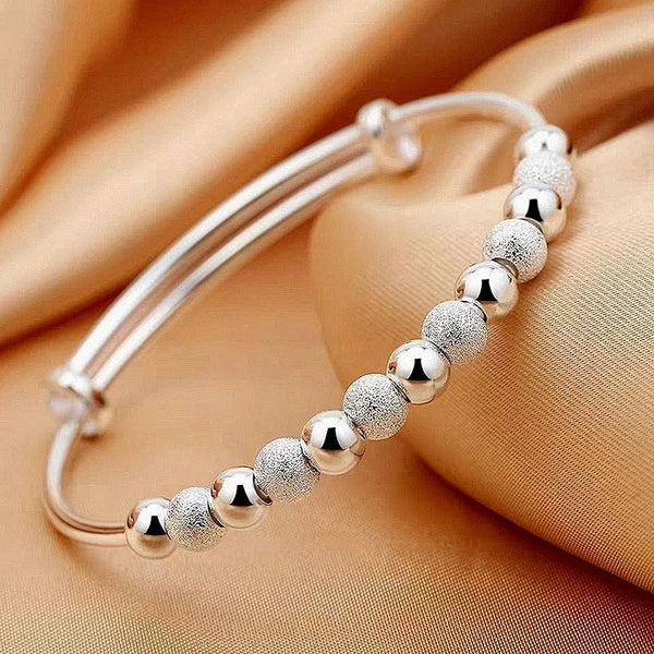 Charm 925 Sterling Silver Luxury Bead Bracelet Bracelet Cute Feminine Fashion Party Wedding Jewelry With Adjustable Size