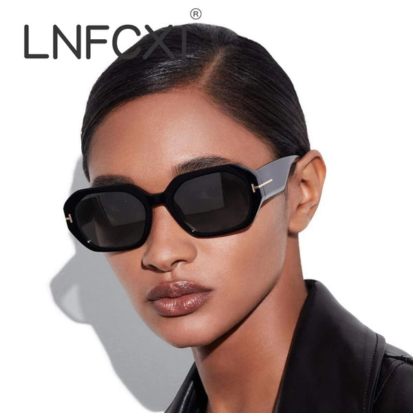 LNFCXI Fashion Square Sunglasses Women Brand Designer Retro Black Eyewear Shades UV400 Men Trending Sun Glasses