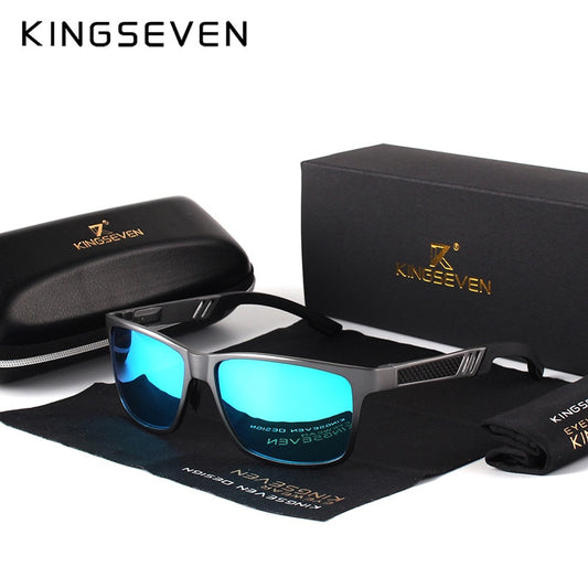 AEX KINGSEVEN Men Polarized Sunglasses Aluminum Magnesium Sun Glasses Driving Glasses Rectangle Shades For Men Oculos masculino Male