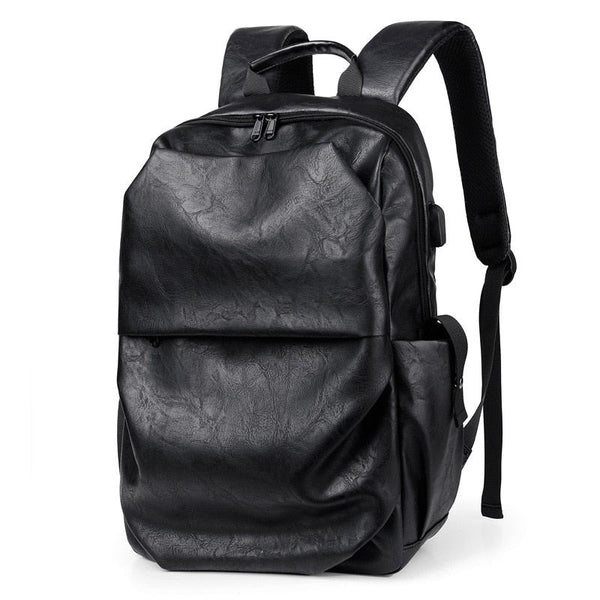 AEX High Quality Leather PU Backpack Men USB Charging Fashion Men Backpack Bag Large Capacity Laptop Men Backpack Travel Backpack